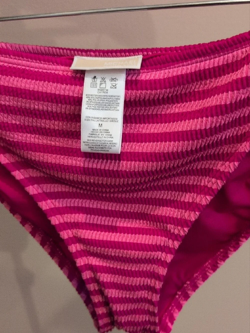 Tommy Bahama And Michael Kors Women's Ribbed Bikini Bottoms in Hot Pink